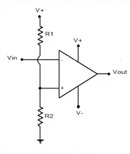 Inverting Comparator circuit diagram